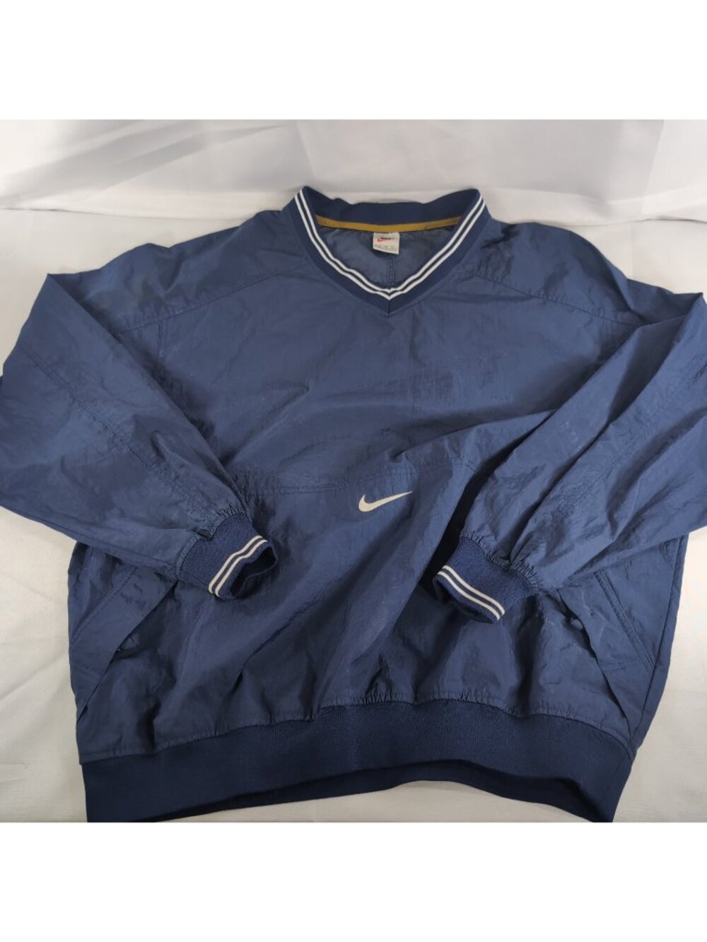 Nike Vintage Windbreaker Pullover Center Swoosh XL Men's Navy Blue Long Sleeve